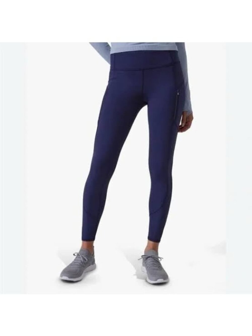 Athleta Rainier Tight Leggings Navy Plush Supersonic Pants Gym Yoga Athletic S